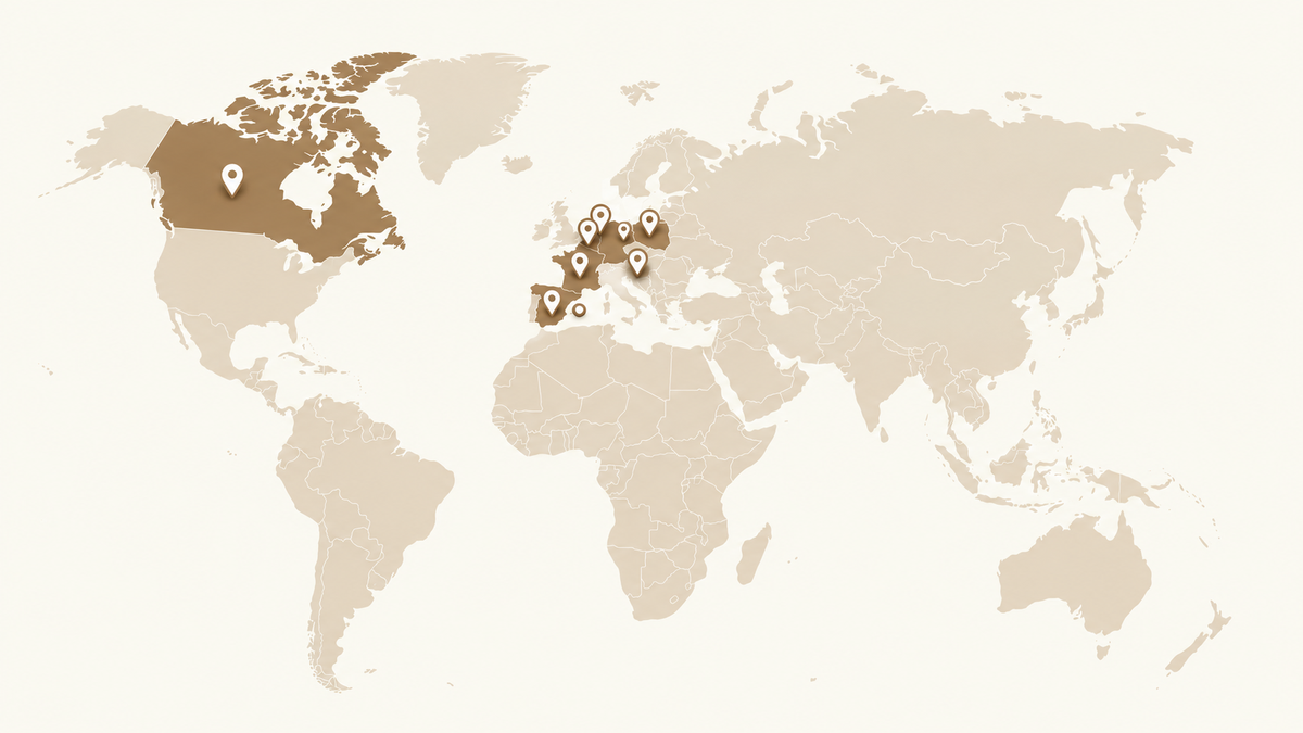 World map showing brand presence